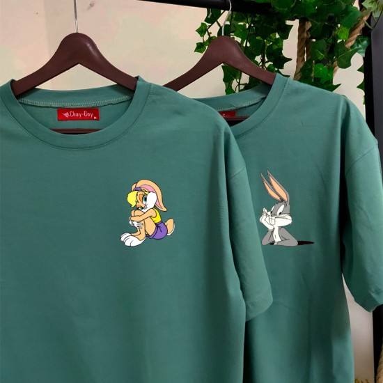 2 Adet Çizgifilm Tasarımlı Tshirt - Oversize 2 Adet Çizgifilm Tasarımlı Tshirt - Oversize