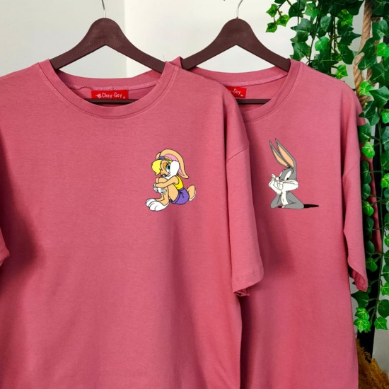 2 Adet Çizgifilm Tasarımlı Tshirt - Oversize 2 Adet Çizgifilm Tasarımlı Tshirt - Oversize