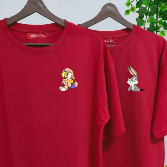 2 Adet Çizgifilm Tasarımlı Tshirt - Oversize 2 Adet Çizgifilm Tasarımlı Tshirt - Oversize