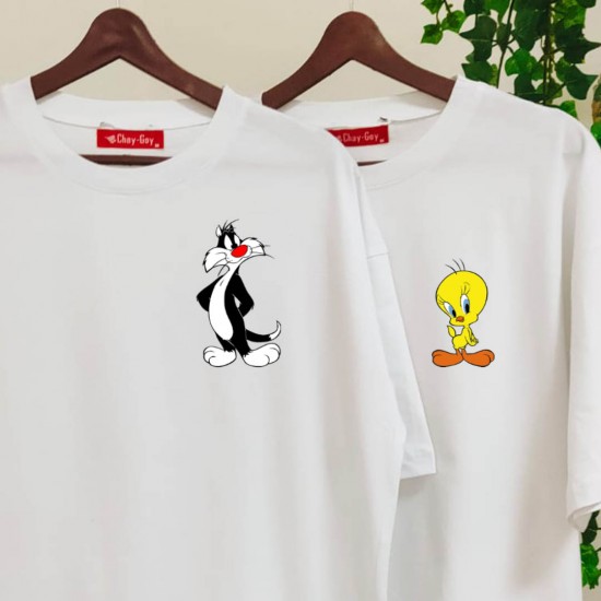 2 Adet Çizgifilm Tasarımlı Tshirt - Oversize 2 Adet Çizgifilm Tasarımlı Tshirt - Oversize