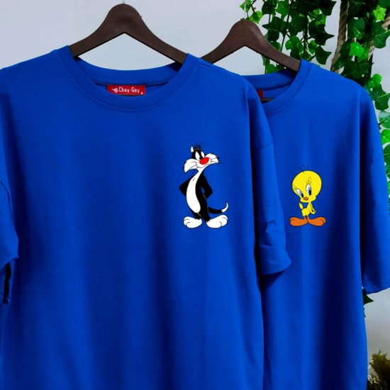 2 Adet Çizgifilm Tasarımlı Tshirt - Oversize 2 Adet Çizgifilm Tasarımlı Tshirt - Oversize