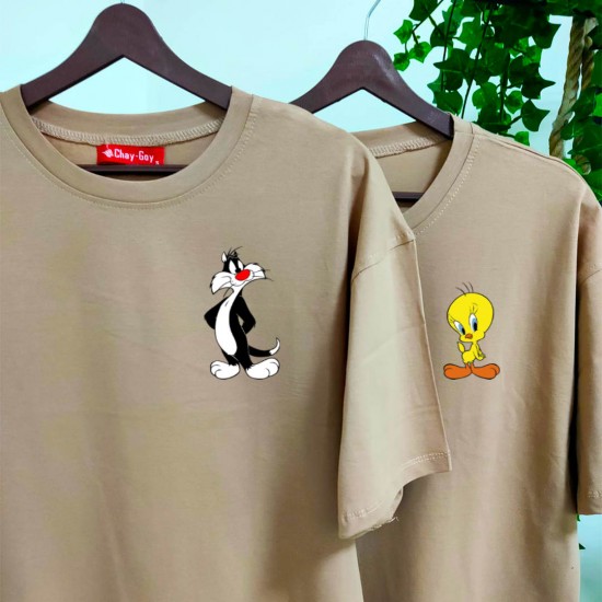 2 Adet Çizgifilm Tasarımlı Tshirt - Oversize 2 Adet Çizgifilm Tasarımlı Tshirt - Oversize
