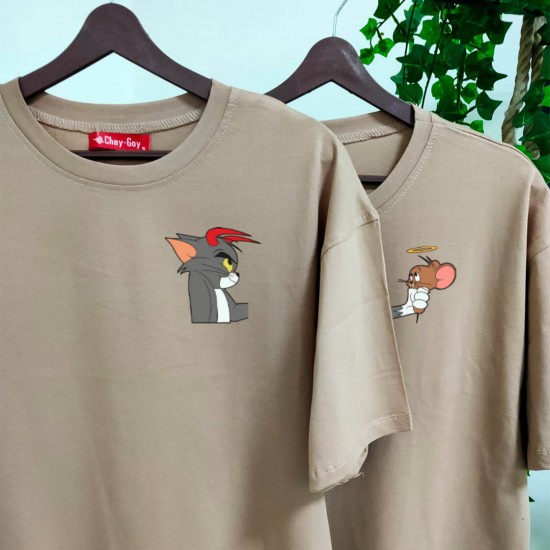 2 Adet Çizgifilm Tasarımlı Tshirt - Oversize 2 Adet Çizgifilm Tasarımlı Tshirt - Oversize