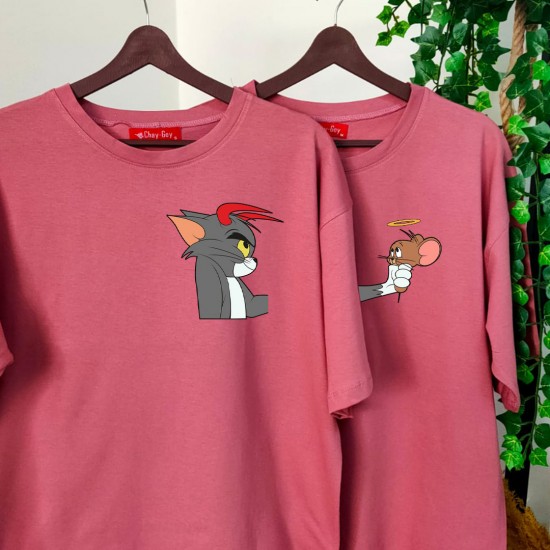 2 Adet Çizgifilm Tasarımlı Tshirt - Oversize 2 Adet Çizgifilm Tasarımlı Tshirt - Oversize