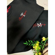 2 Adet İsimli İçi Polar 0 Yaka Sweatshirt