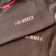 2 Adet Romen Rakamı Tarih Baskılı Sweatshirt