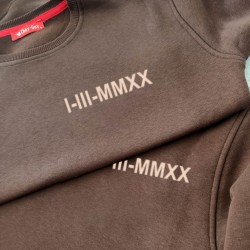 2 Adet Romen Rakamı Tarih Baskılı Sweatshirt