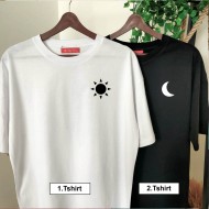 2 Adet Güneş & Ay Baskılı Çift Tişörtleri