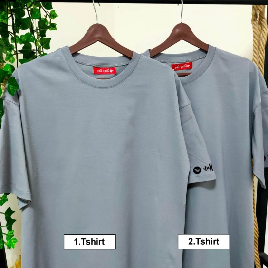 2 Adet Spotify Kodlu Kol Baskılı Oversize Tshirt