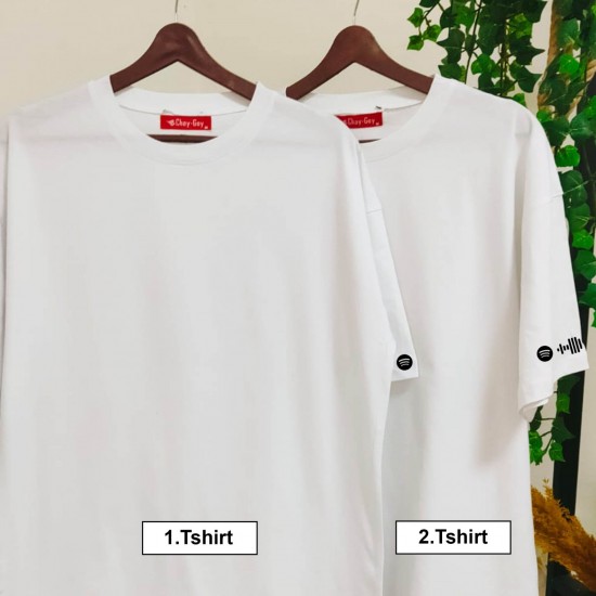 2 Adet Spotify Kodlu Kol Baskılı Oversize Tshirt