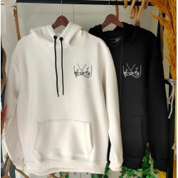 2 Adet Promise Tasarımlı İçi Polar Kapşonlu  Sweatshirt