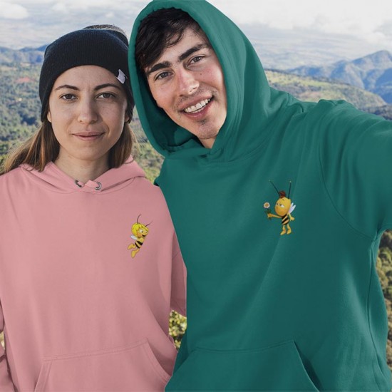 2 Adet Çizgifilm Tasarımlı  Kapşonlu Sweatshirt Hoodie